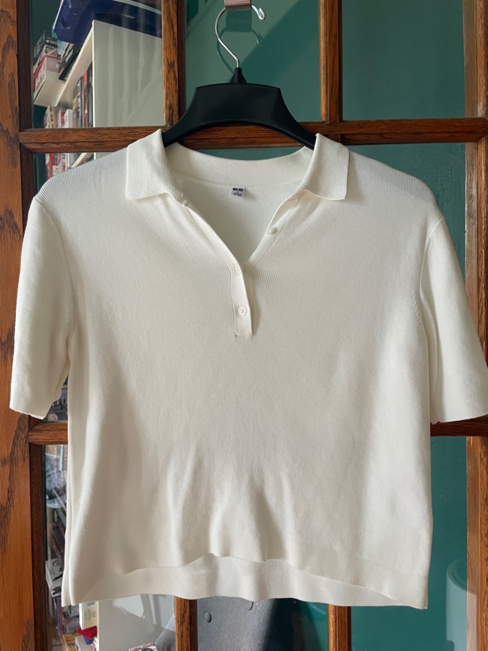 UNIQLO Polo Short Sleeve Sweater, White, Med, NWOT